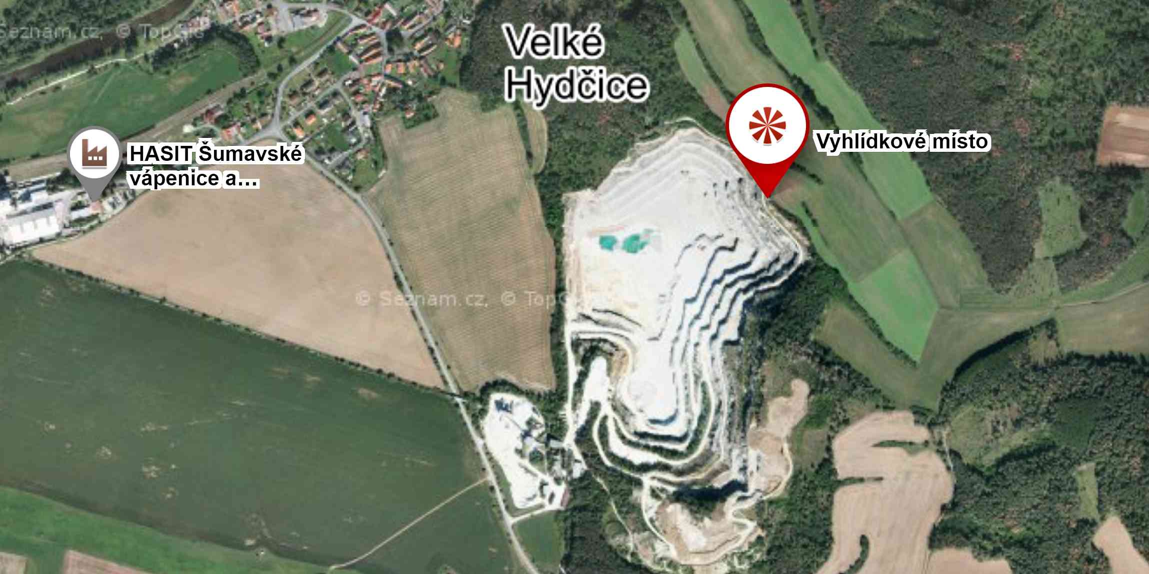 Lom Velké Hydčice -  lokace FOTOKONTAKT
